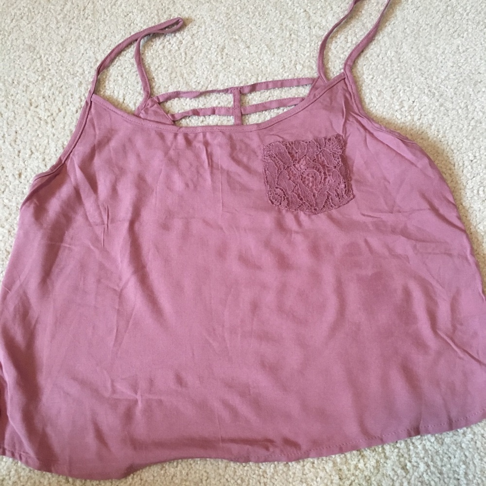 LA hearts mauve tank top.